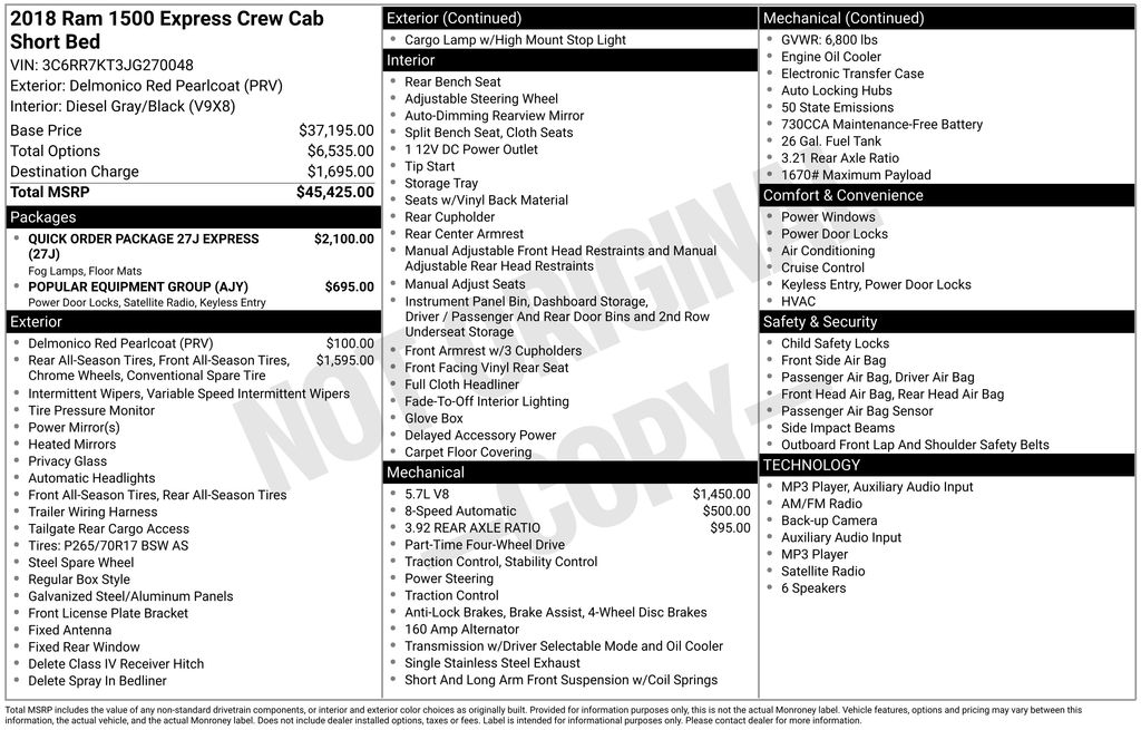 ram ram 1500 pickup 2018 3C6RR7KT3JG270048 image ram ram 1500 pickup 2018 3C6RR7KT3JG270048 image